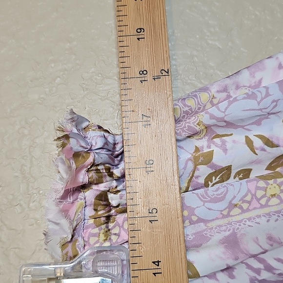 Free People XL Dreamy Days Wide Leg Lounge Pants Lilac Rose Print Floral Satin - Picture 7 of 9